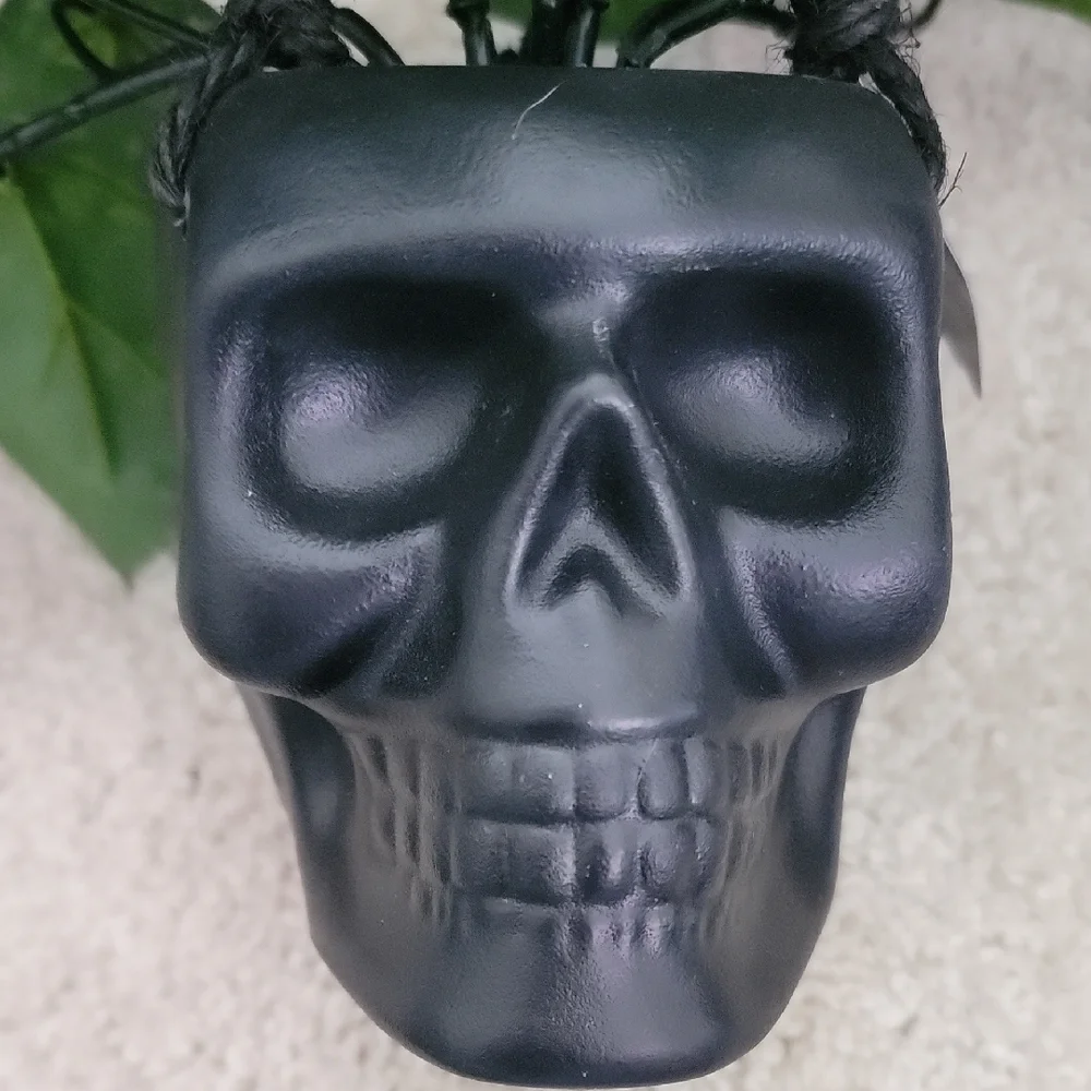 New 2 Ashland Halloween Black and Cream Skull Planters